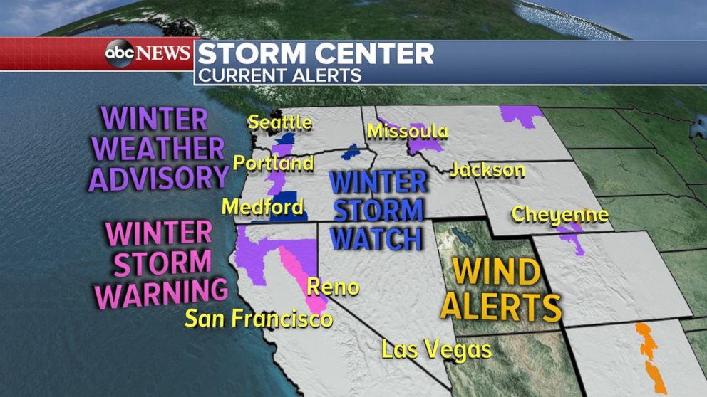 Alerts for winter weather are in place across much of the Northwest on Friday.