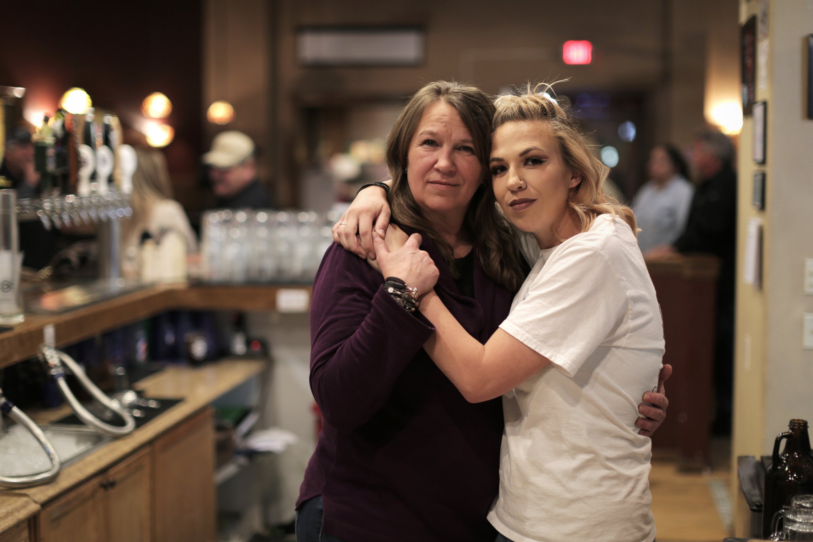 PHOTO: Stacey Moeller and her daughter Kelci Luken at the Gillette Brewing Company which is owned by a local coal miner. Luken works there part time.
