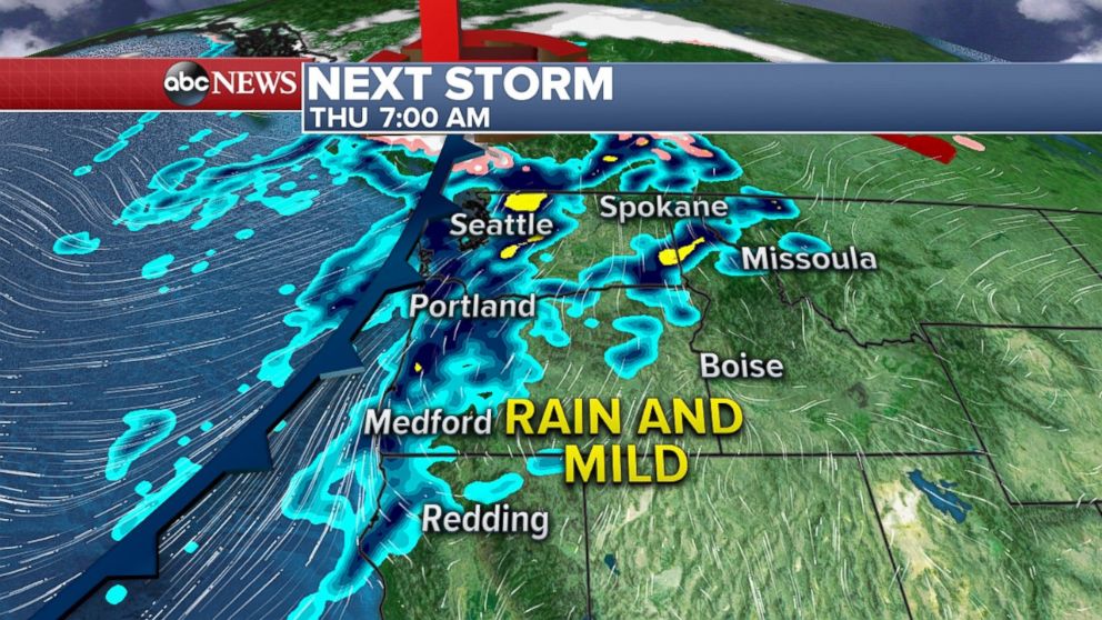 Another rain storm is moving into the Northwest on Thanksgiving morning.