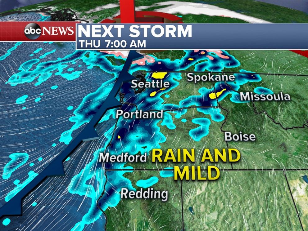 Another rain storm is moving into the Northwest on Thanksgiving morning.