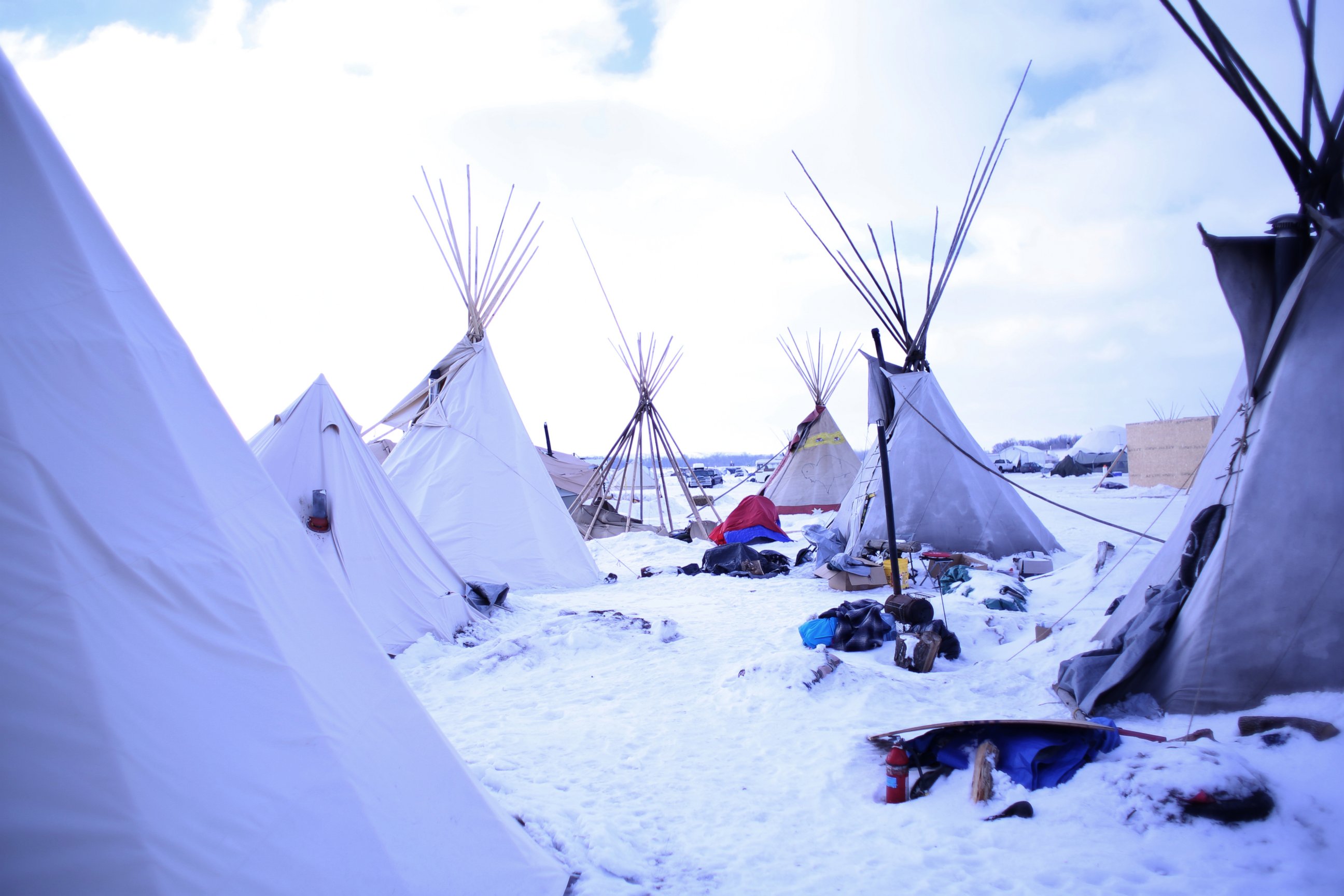 PHOTO: The Oceti Sakowin Camp on the Standing Rock Reservation in Cannon Ball, North Dakota, Dec. 21, 2016. 