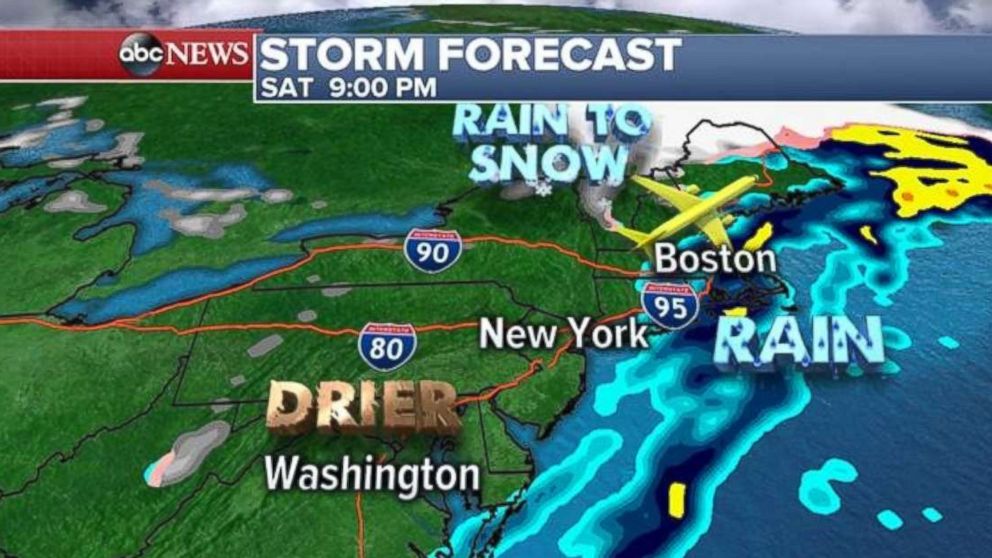 The rain will linger in New England through Saturday night.