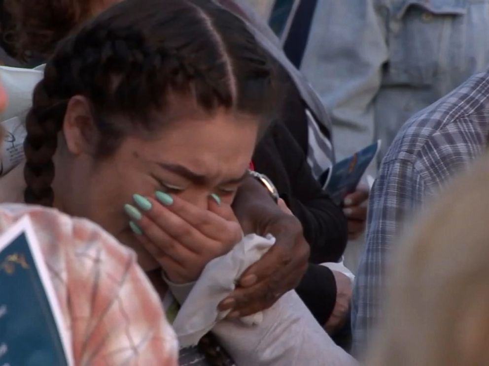 PHOTO: Hundreds of people gathered to remember the victims of an elementary school shooting in San Bernardino, Calif., on April 11, 2017.