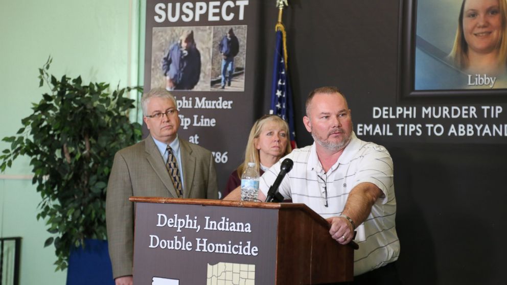 PHOTO: Mike Patty, grandfather of slain teenager Libby German, speaks to reporters in Delphi, Ind., March 9, 2017.