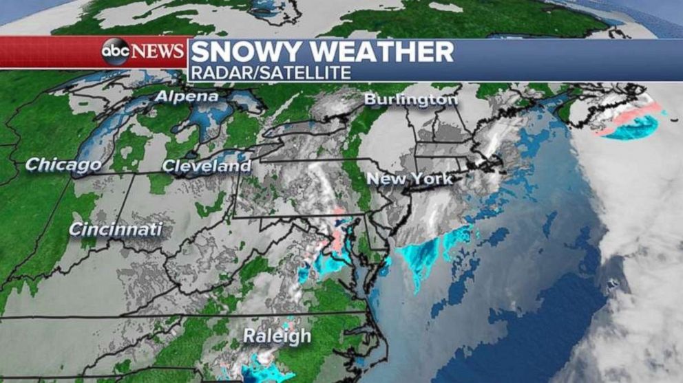 Two storm systems are affecting the East Coast on Tuesday morning.