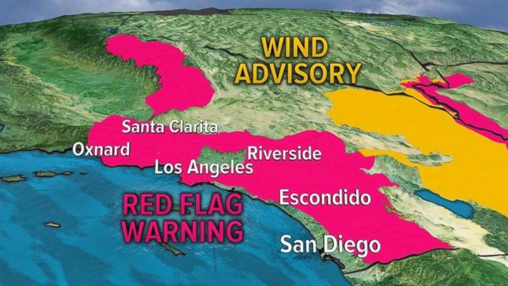 Wind advisories and red flag warnings will continue through Saturday in Southern California.