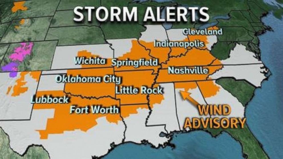 Storm alerts are in place for much of the eastern half of the U.S. on Saturday, Nov. 18, 2017.