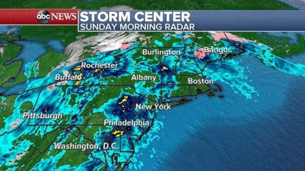 The storm front will be moving into the Northeast on Sunday morning, Nov. 19, 2017.