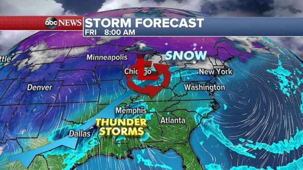 A front will be moving through the Midwest on Friday morning.