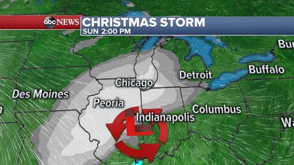 A new storm system will develop in the Rockies on Saturday night and move into the Midwest on Sunday.