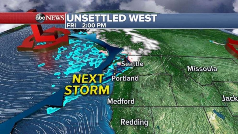 A storm is moving into the Northwest on Friday afternoon.
