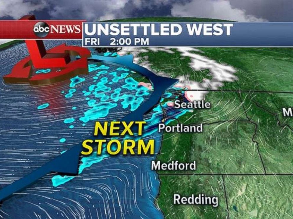 A storm is moving into the Northwest on Friday afternoon.