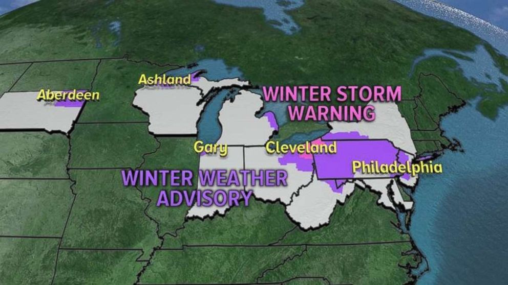 Winter storm warnings and winter weather advisories are in place Thursday morning in the Northeast.