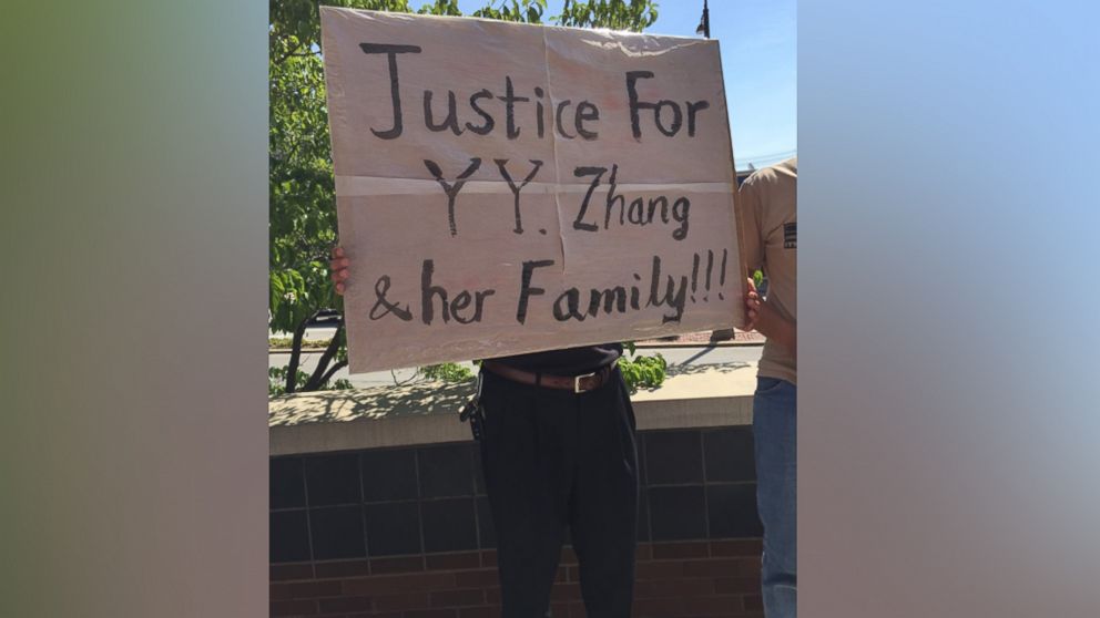 PHOTO: Students, facility and community members outside the federal courthouse in Urbana, Ill., where Brendt Christensen was appearing in court, July 3, 2017.