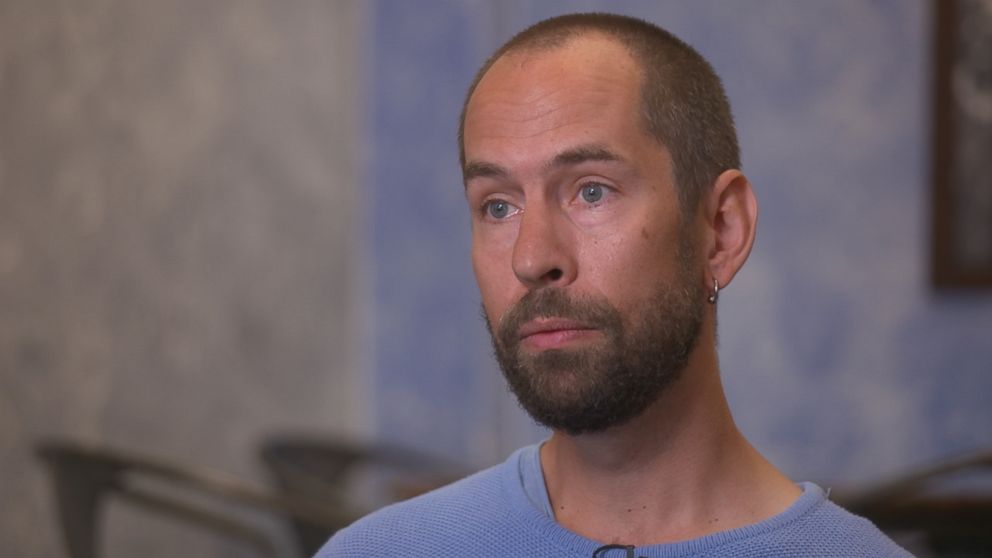 Former Theranos employee Adam Vollmer is seen here during an ABC News interview. 