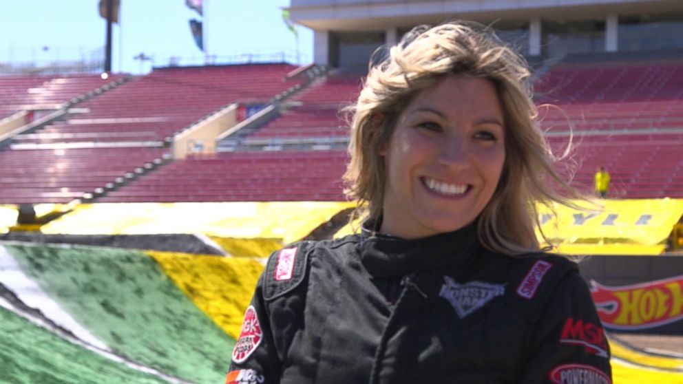 Cynthia Gauthier flips the 440-pound tires as part of her workouts.