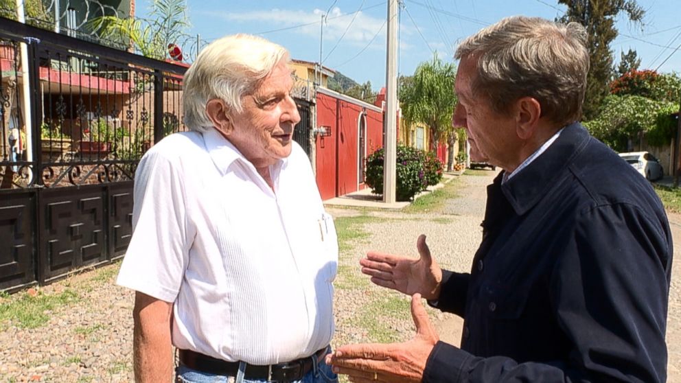 PHOTO: ABC News' Chief Investigative Correspondent Brian Ross speaks with the founder of the Genesis II Church, Jim Humble, in Mexico.