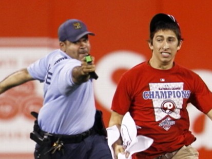VIDEO: A 17-year-old is taken down with a stun gun after running onto the field.