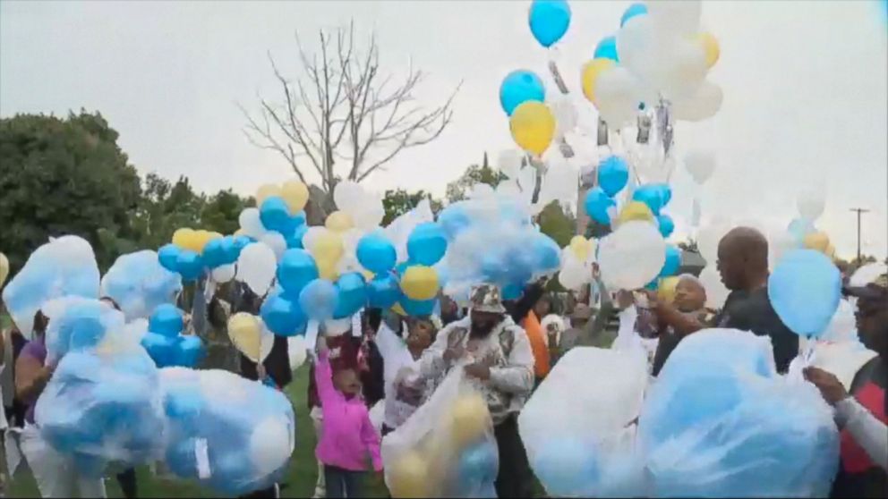 PHOTO: On Oct. 11, 2016, instead of celebrating Leron Watkins' 22nd birthday, his loved ones released more than 1,000 balloons with tags that feature his photo, information about his murder and an anonymous tip line, in hopes to track down his killer.