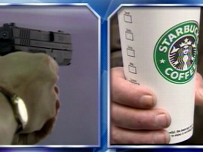 Video: Starbucks says it will allow licensed handgun owners to bring their weapons in stores.