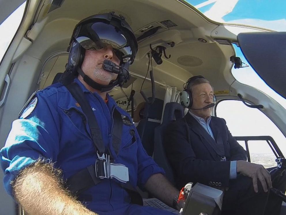 PHOTO: ABC News Chief Investigative Correspondent Brian Ross flies with the non-profit Texas-based air ambulance service CareFlite.