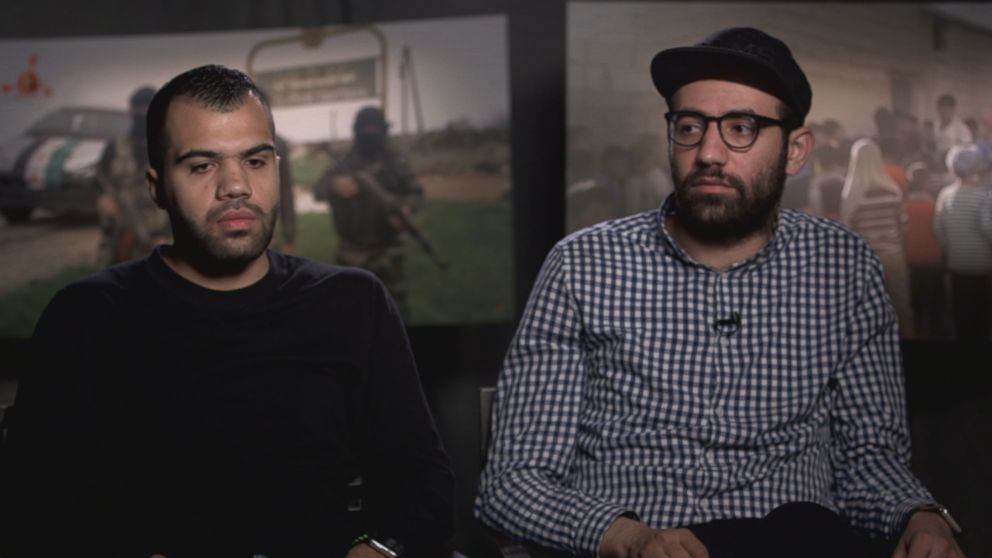 Aziz Alhamza and Hamoud Al-Mousa grew up in Raqqa and were motivated to start their activist group to provide footage that serves as a contrast to ISIS's glossy, highly produced recruitment videos.