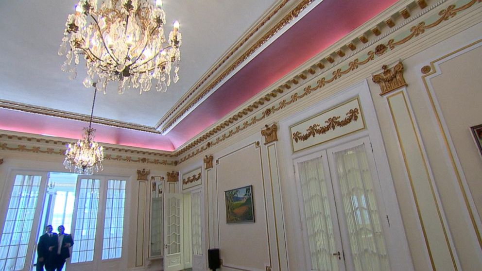 PHOTO: The Grand ballroom is often used for parties and functions; Cuban art adorns the walls. The entire room is recently refurbished, including the wood floors. 