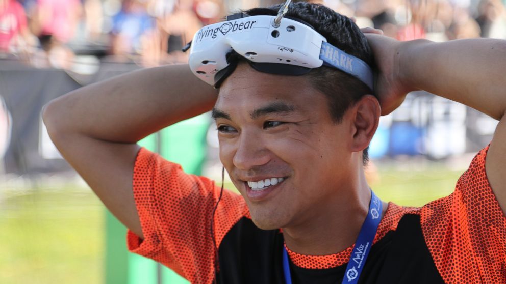PHOTO: Ken Loo (pictured) from Sunnyvale, California, has been training for months to compete in the National Drone Racing Championships on Governors Island, Aug. 5, 2016 in New York.