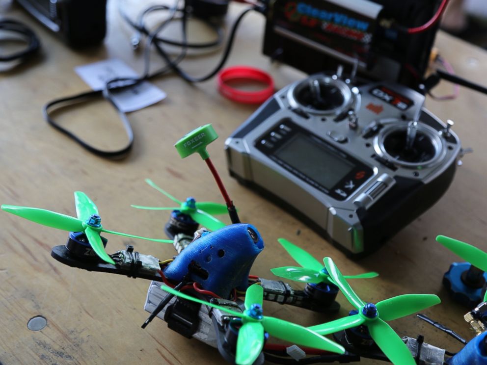 PHOTO: Ken Loo custom built his drone (pictured) that he would use to compete in the National Drone Racing Championships on Governors Island, Aug. 5, 2016 in New York.