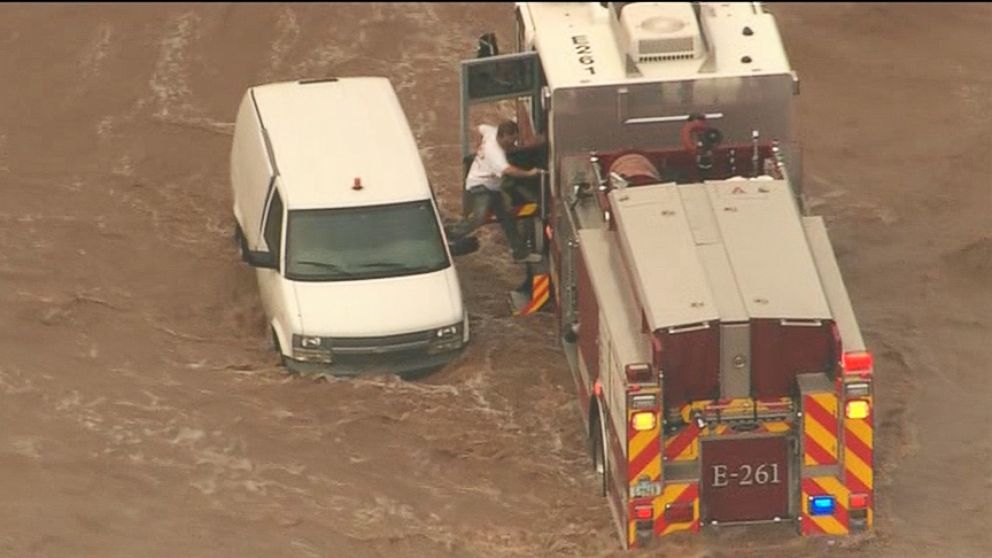 Man Rescued From Van in Arizona Flooding Video - ABC News