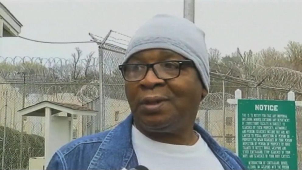 PHOTO: Glenn Ford is interviewed upon his release from prison in 2014.