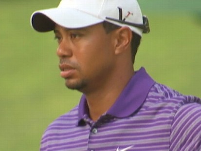 VIDEO: Tigers return to the golf course and rival Ernie Els unusual new caddy