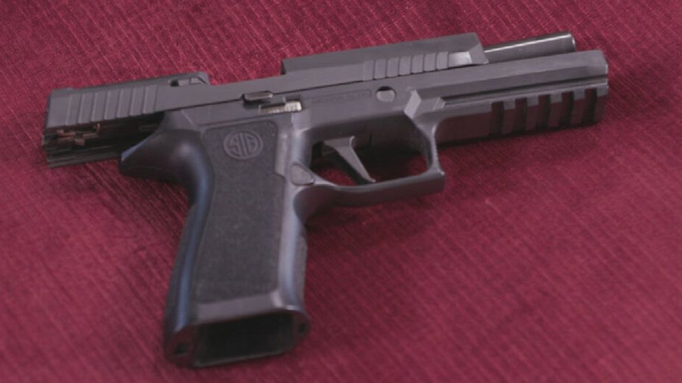 Det. Brittany Hilton's issued P320 handgun that she says went off while holstered inside of her purse.
