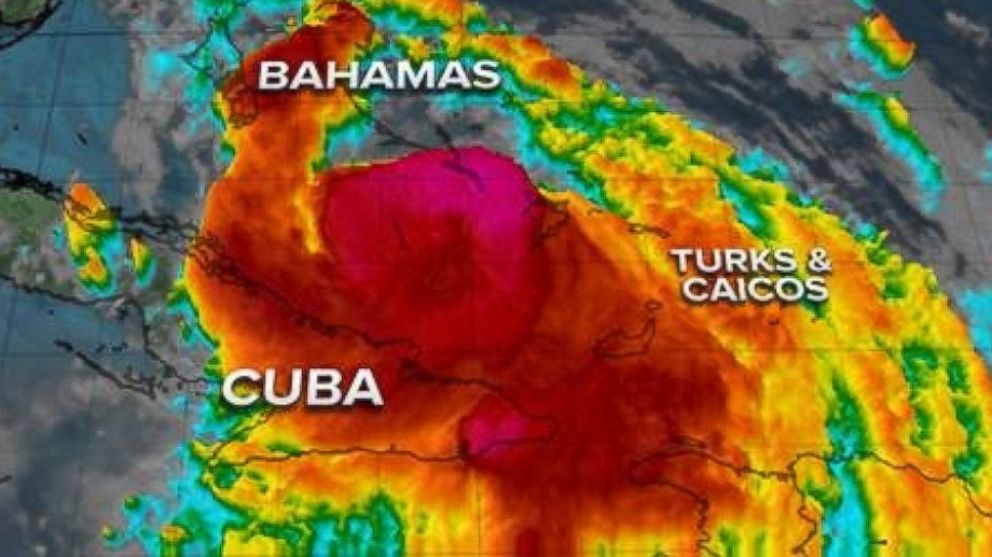 PHOTO: Hurricane Matthew remained an organized and dangerous storm moving through the southern Bahamas this afternoon.