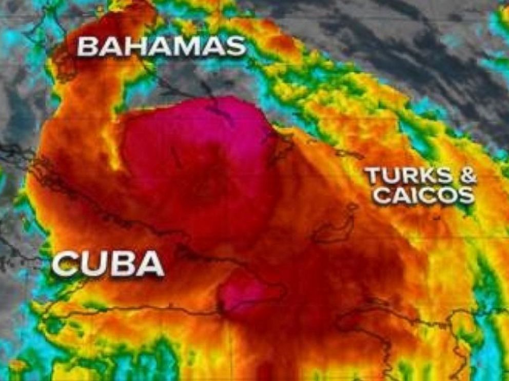 PHOTO: Hurricane Matthew remained an organized and dangerous storm moving through the southern Bahamas this afternoon.
