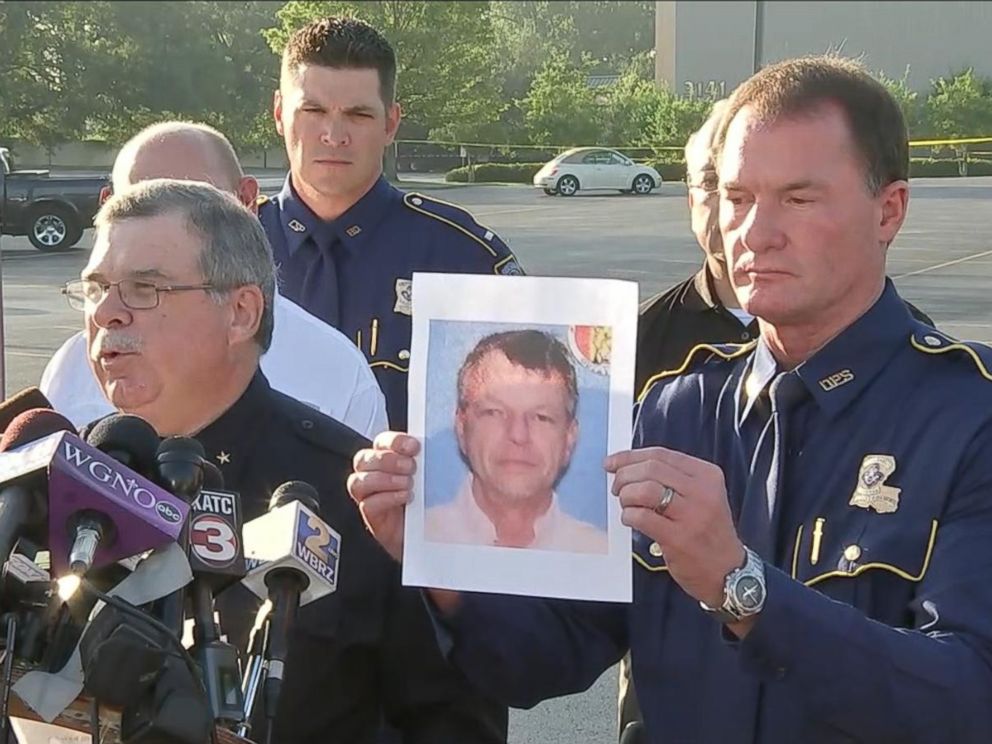 PHOTO: A photo of John Houser, who shot several people in a Lafayette movie theater on July 23, 2015, is shown during a press conference, July 24, 2015.