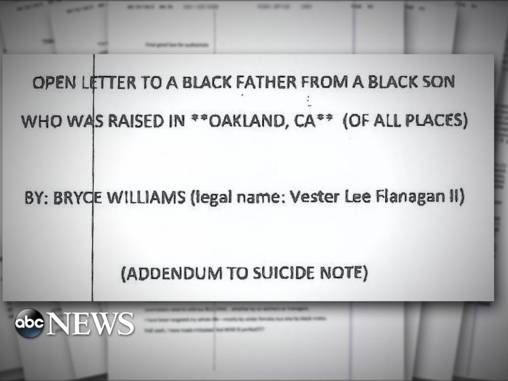PHOTO: Vester Lee Flanagan II, the suspect in the Virginia shootings of a news reporter and cameraman, faxed a 23-page document to ABC News.