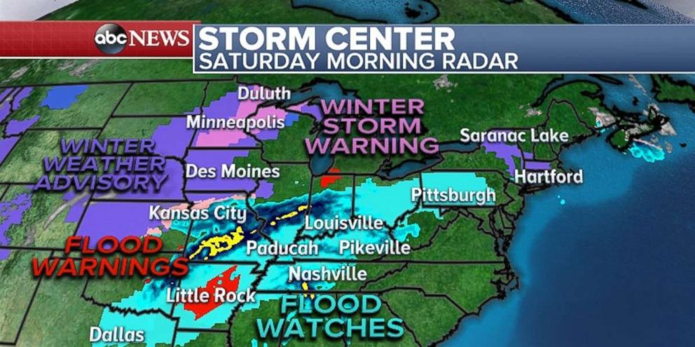 PHOTO: There's a series of flood watches and warnings across the Midwest.