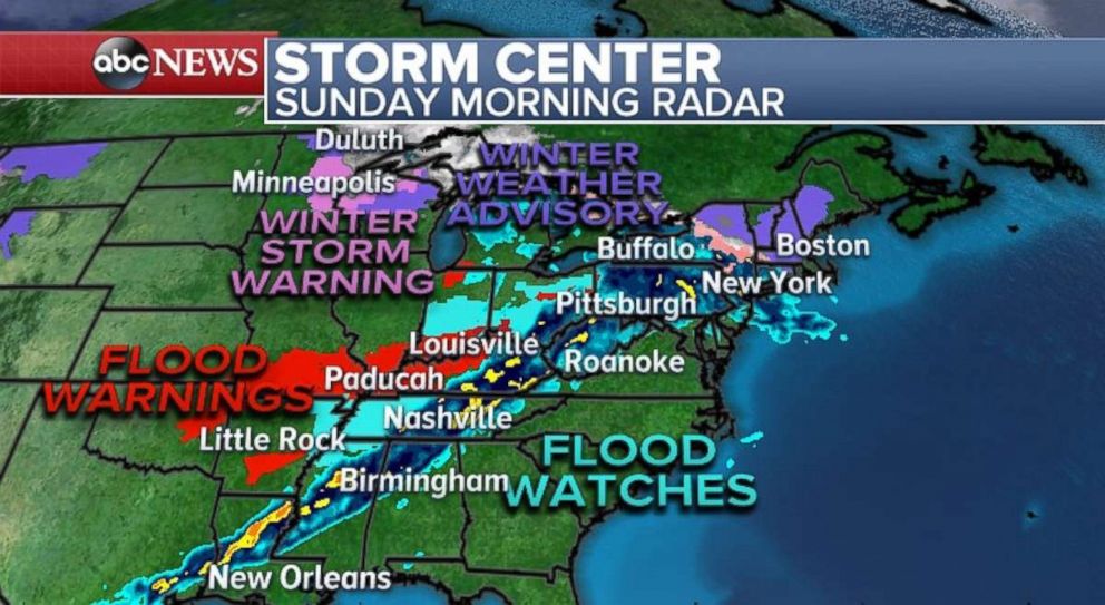 PHOTO: There are flood warnings and watches across the South and Midwest.