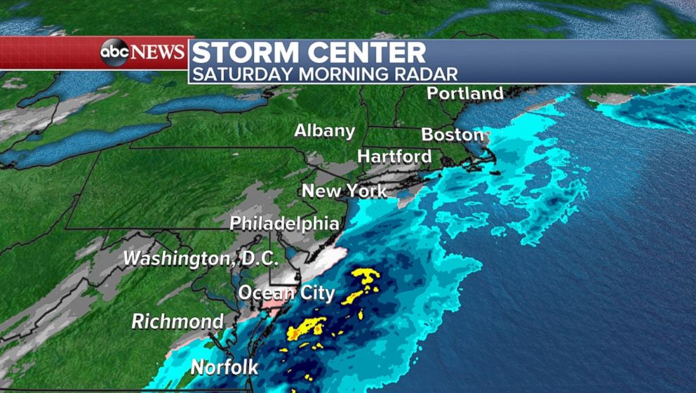 PHOTO: Snow will begin to fall along parts of the mid-Atlantic on Saturday morning. 