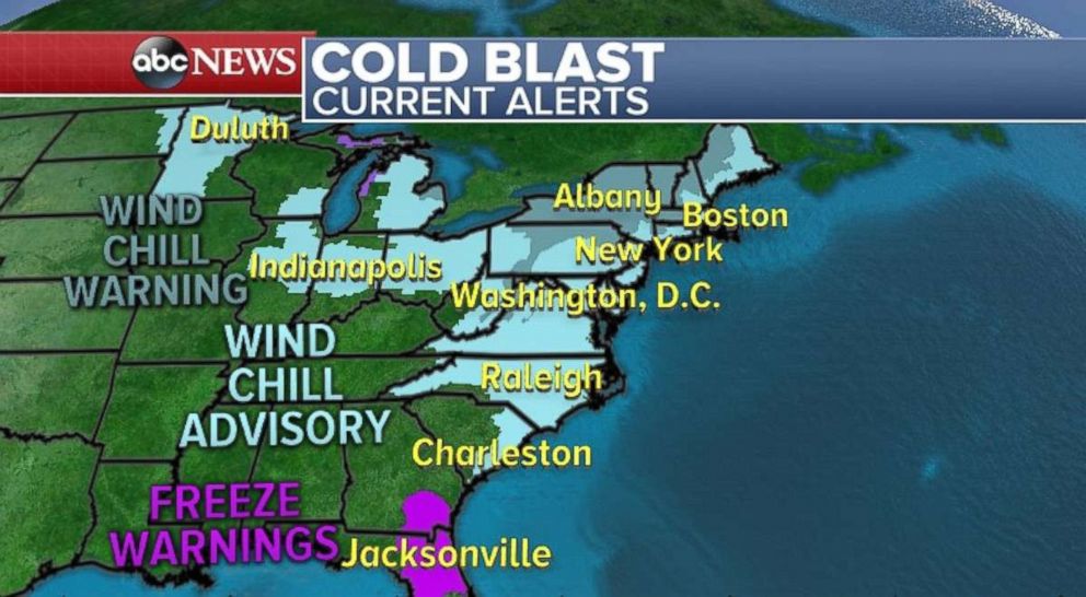 PHOTO: Parts of the Northeast and Midwest woke up Saturday morning to a bitter cold blast.