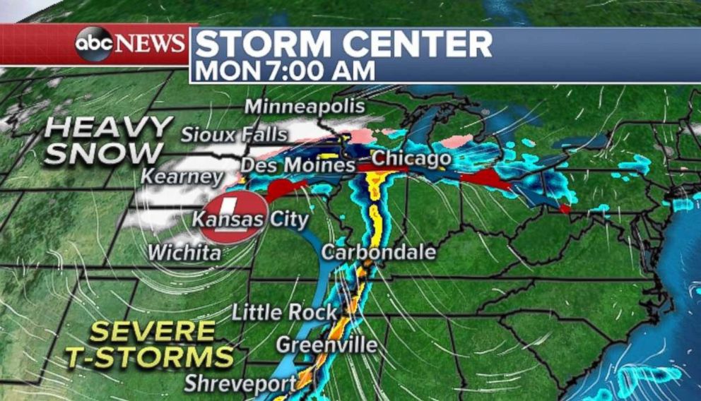 PHOTO: The upper plains will experience heavy snow on Monday.