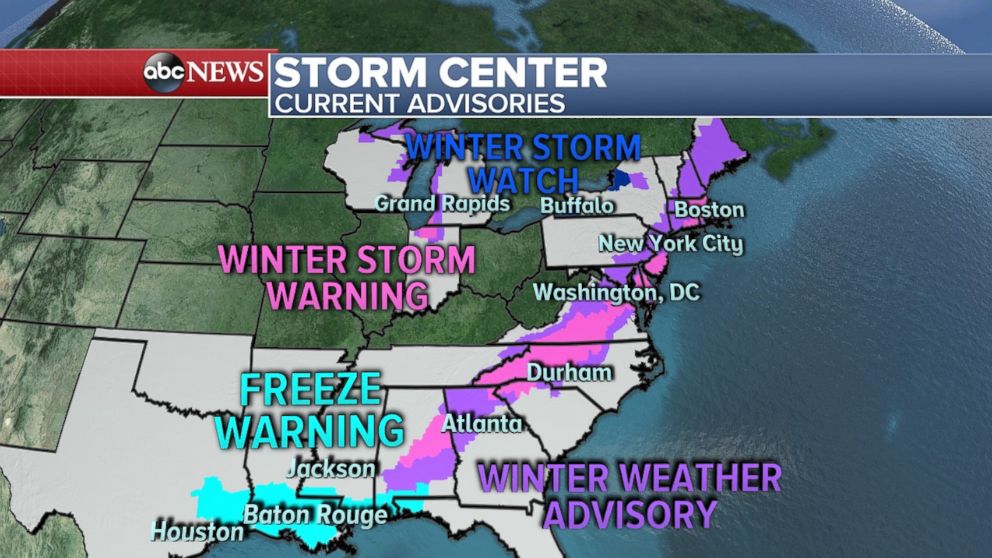PHOTO: As of Saturday morning, there was still a winter weather advisory for parts of the Southeast.