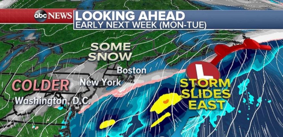 PHOTO: Some snow is headed toward the Northeast early next week.