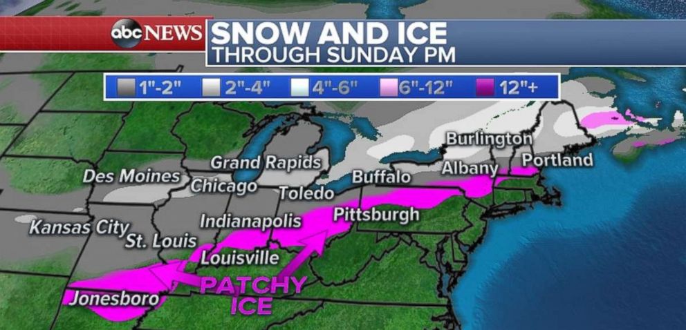 PHOTO: Snow and ice is expected in parts of the Midwest and Northeast.