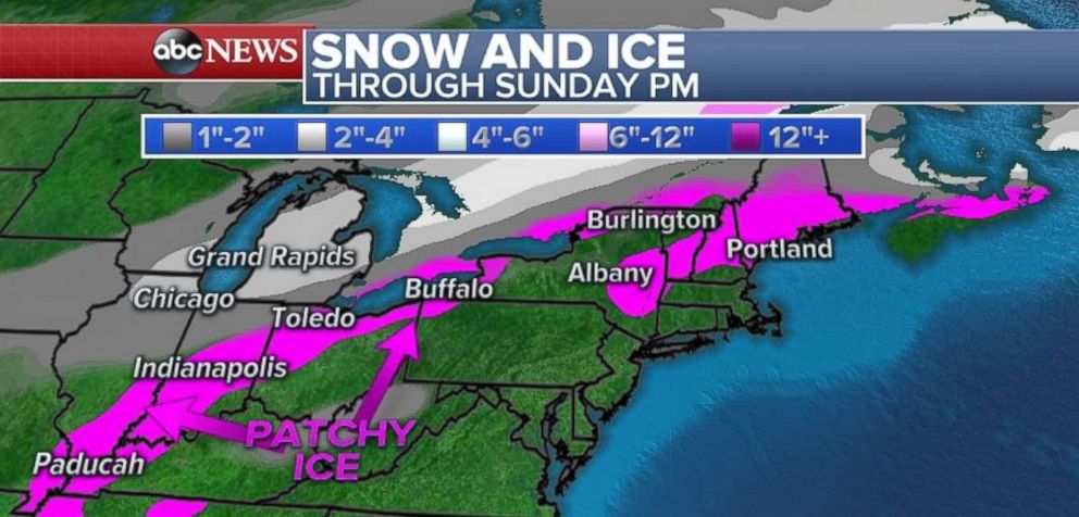 PHOTO: Snow and ice are expected in parts of the Northeast and Midwest.