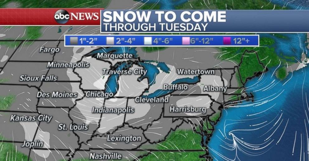 PHOTO: Parts of the Midwest and Northeast are bracing for snow.
