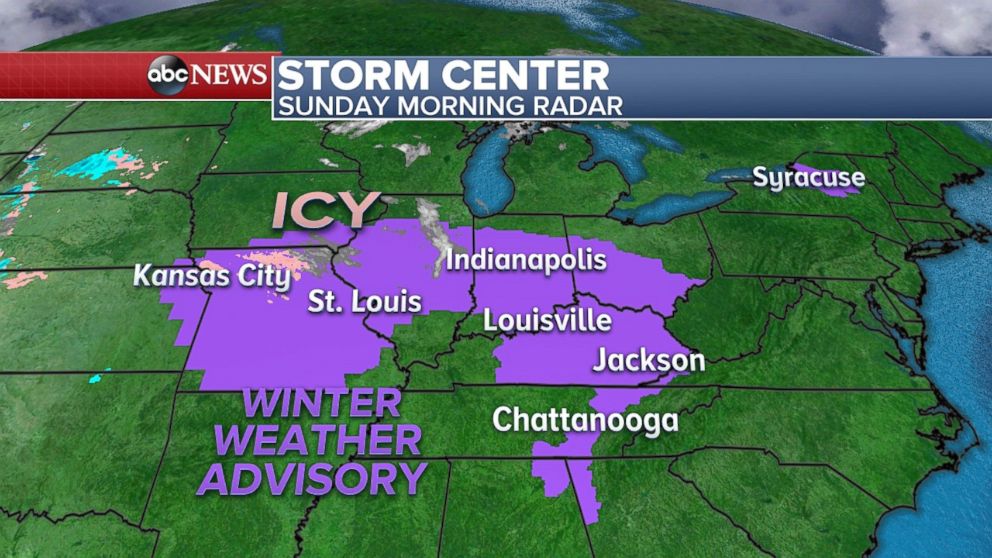 PHOTO: A winter weather advisory is in effect for parts of the Midwest.