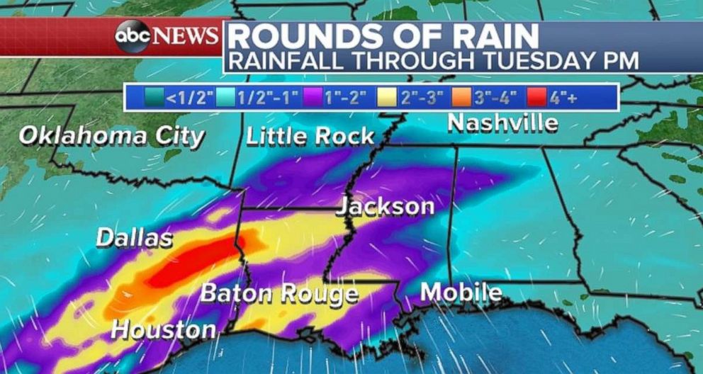 PHOTO: Parts of the Gulf Coast will experience rain over the next few days.
