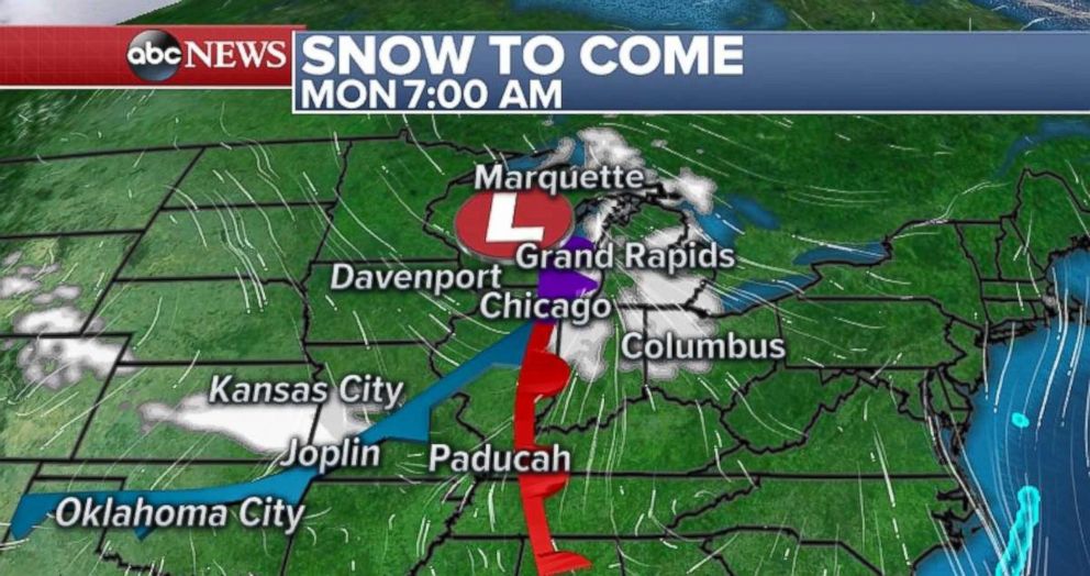 PHOTO: Snow is headed to the Midwest and Great Lakes region.